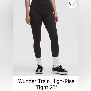 Lululemon wunder train leggings 25’’ black size 8